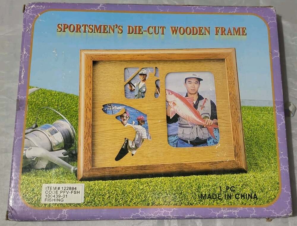 Sportsmen's Die-Cut Wooden Frame - Fishing- Man Cave Home Decor Cabin Outdoors